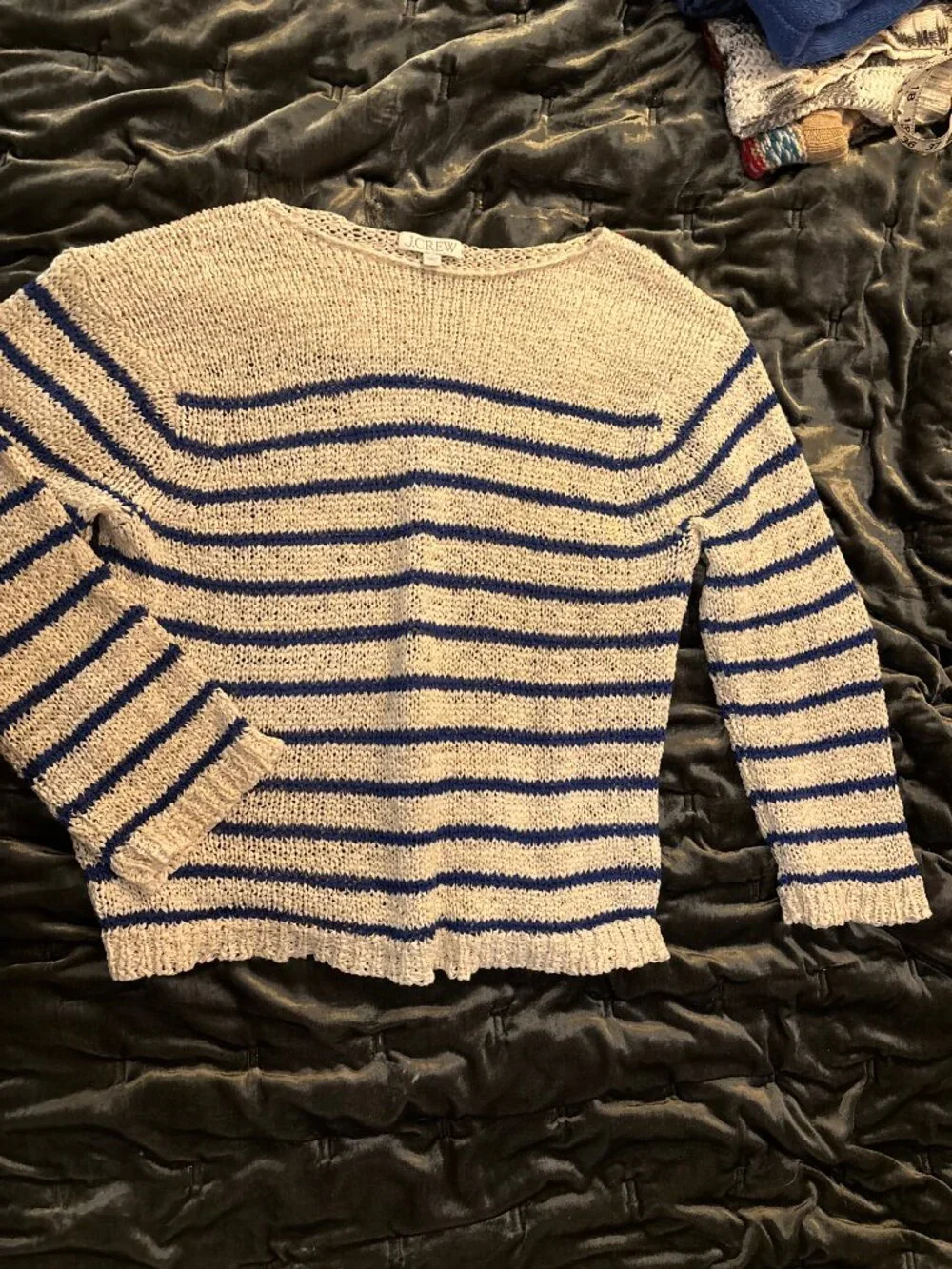 Preppy French Striped Nautical Sweater Open knit